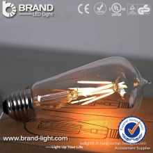 2W 4W 6W ST64 LED Filament Bulb Light avec support de lampe E27, CE RoHS